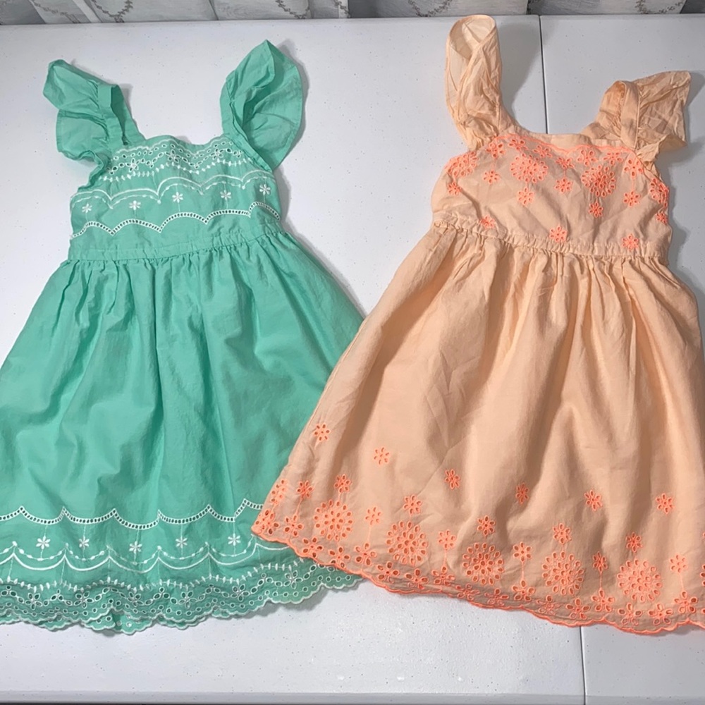 Cat & Jack Girl’s Spring Summer Light Weight Cross Back Dress Bundle Size XS 4/5